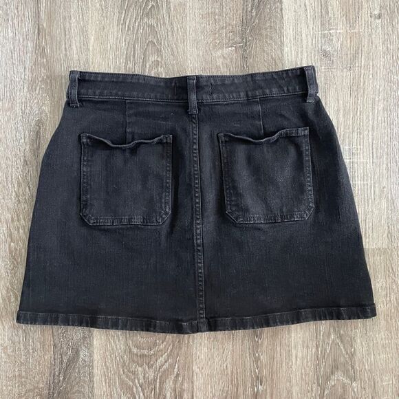 Madewell Denim Utility Zip Mini Skirt Faded Black - Size: 29 - Picture 2 of 5